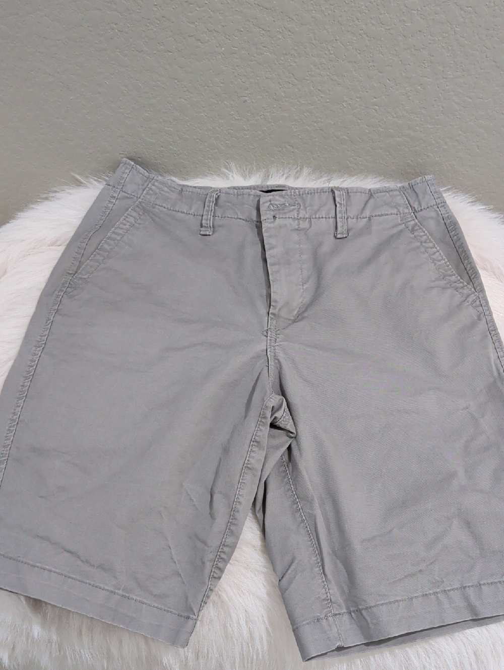 Light Gray Casual Shorts with Minimal Waistband
